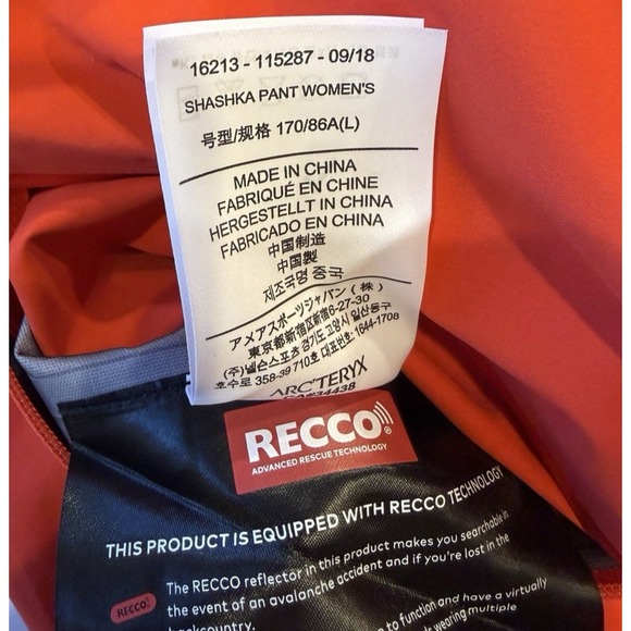Arc'teryx Shashka Bib Ski Pants Womens Large Red Recco - Picture 5 of 10